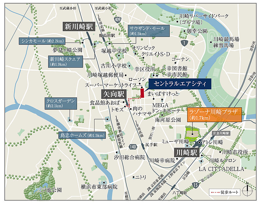 ＣＥＮＴＲＡＬ　ＡＩＲ　ＣＩＴＹ　ＲＥＳＩＤＥＮＣＥ　II：案内図