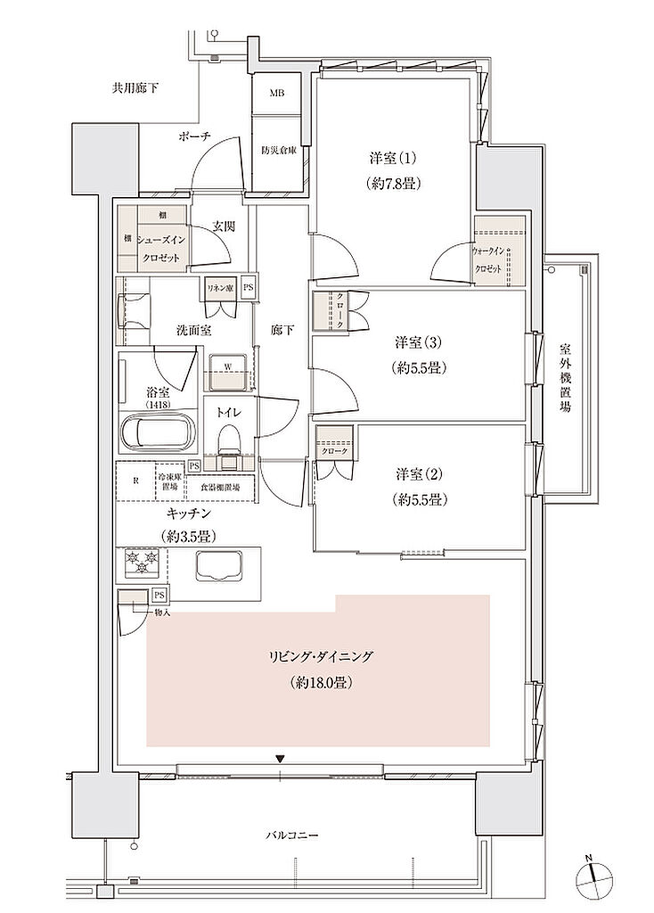パークホームズ白島 間取り E