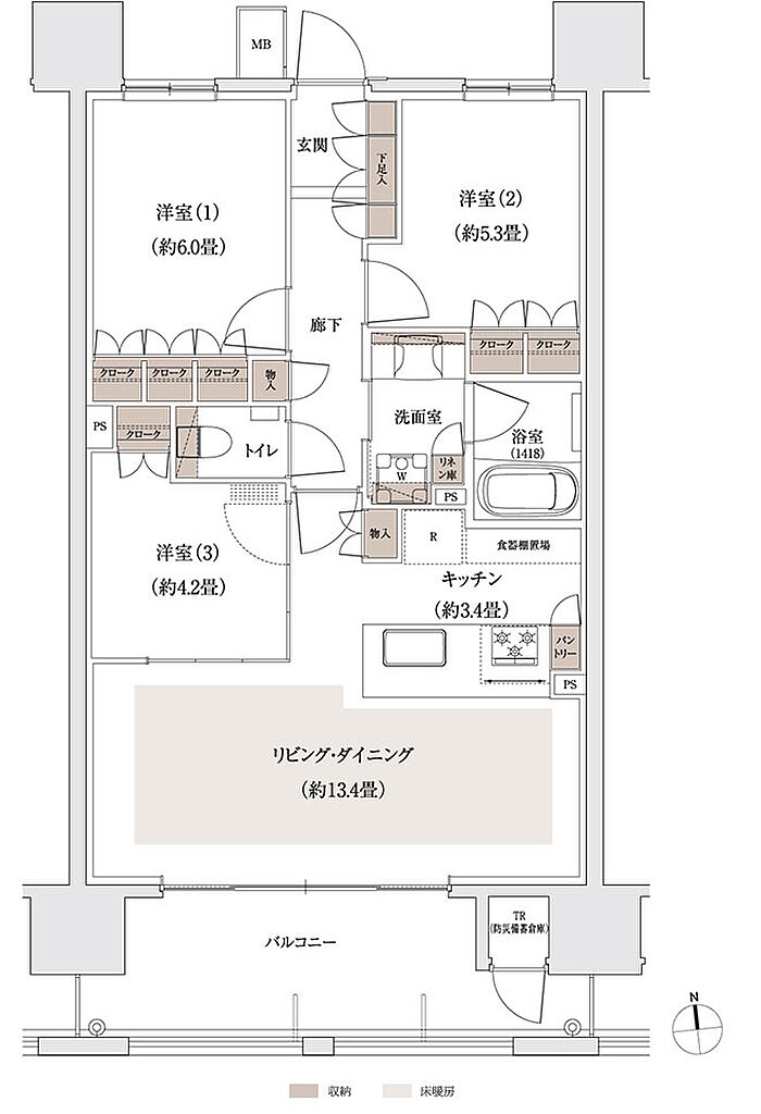 パークホームズ大濠公園ミッド 間取り C1