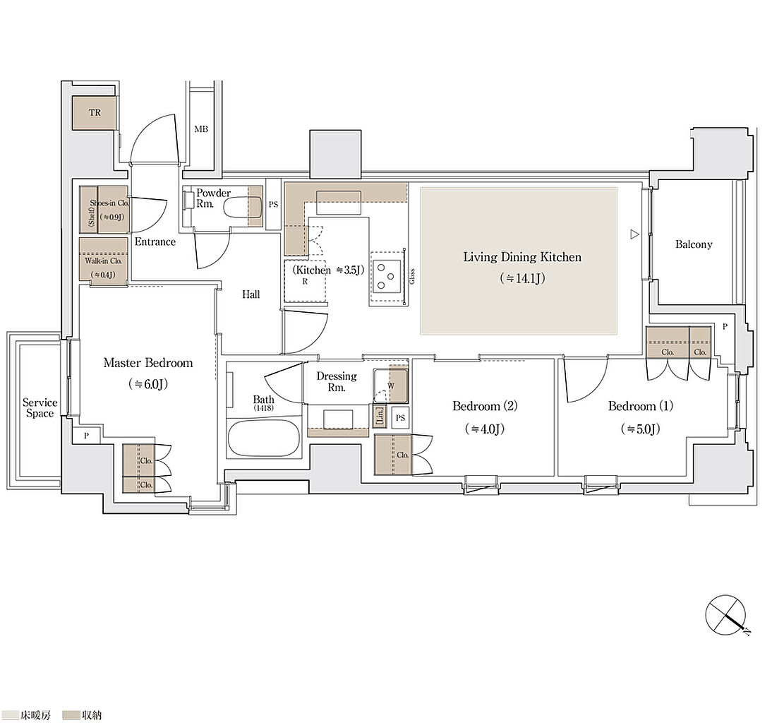 パークホームズ日本橋人形町三丁目 間取り D
