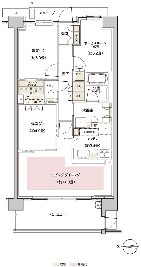 パークホームズ伊丹稲野ガーデンスクエア ステーションゲート 間取り 71Ba