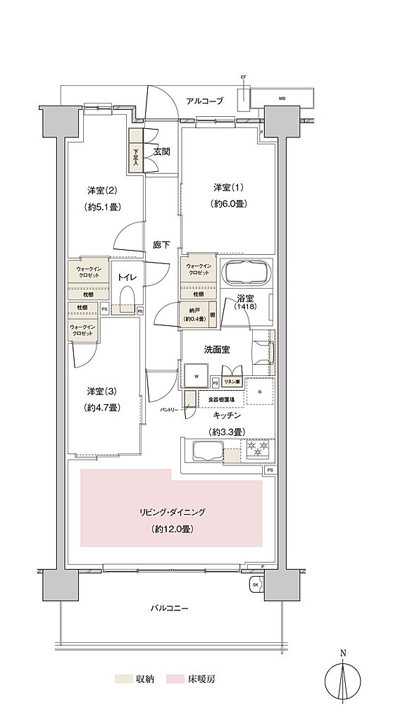 パークホームズ伊丹稲野ガーデンスクエア ステーションゲート 間取り 71Ab