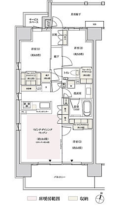 パークホームズ横浜ミッドスクエア 間取り A