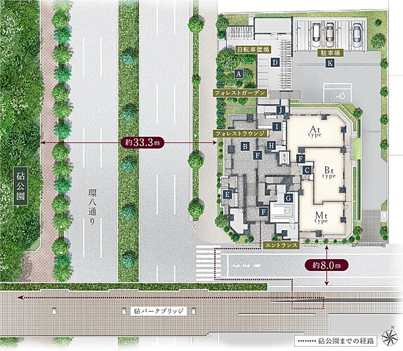 パークホームズ上用賀五丁目 平面概念イラスト