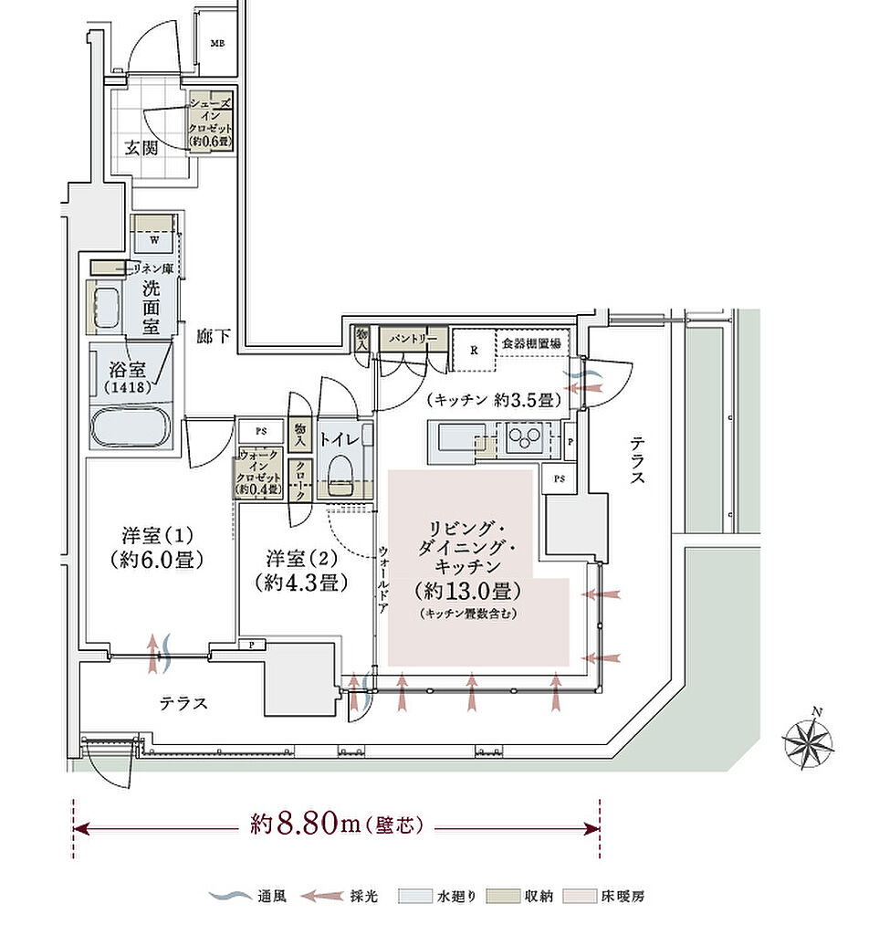パークホームズ上用賀五丁目 間取り Mt