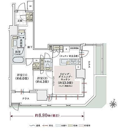 パークホームズ上用賀五丁目 間取り Mt