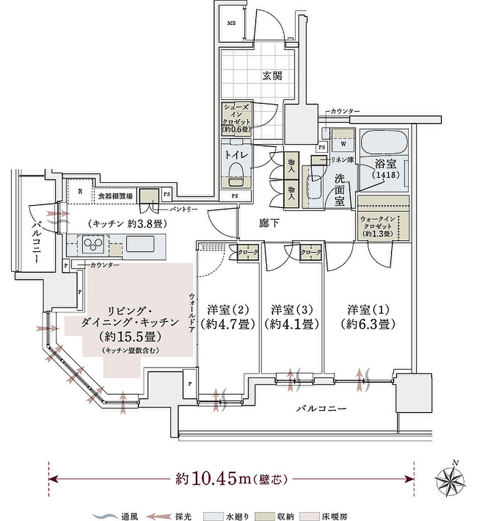 パークホームズ上用賀五丁目 間取り D