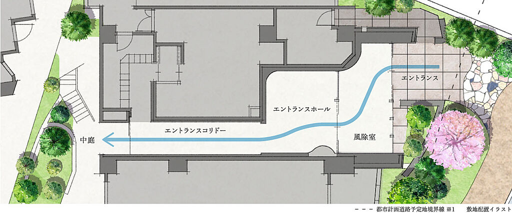 パークホームズ下北沢ガーデン 敷地配置イラスト※1