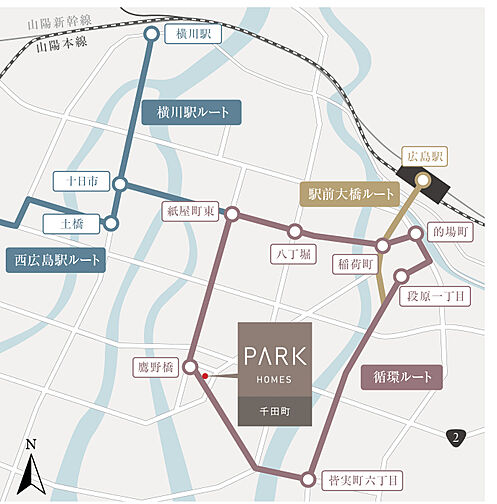 パークホームズ千田町 アクセス図