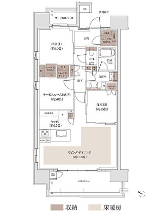 パークホームズ千田町 間取り E