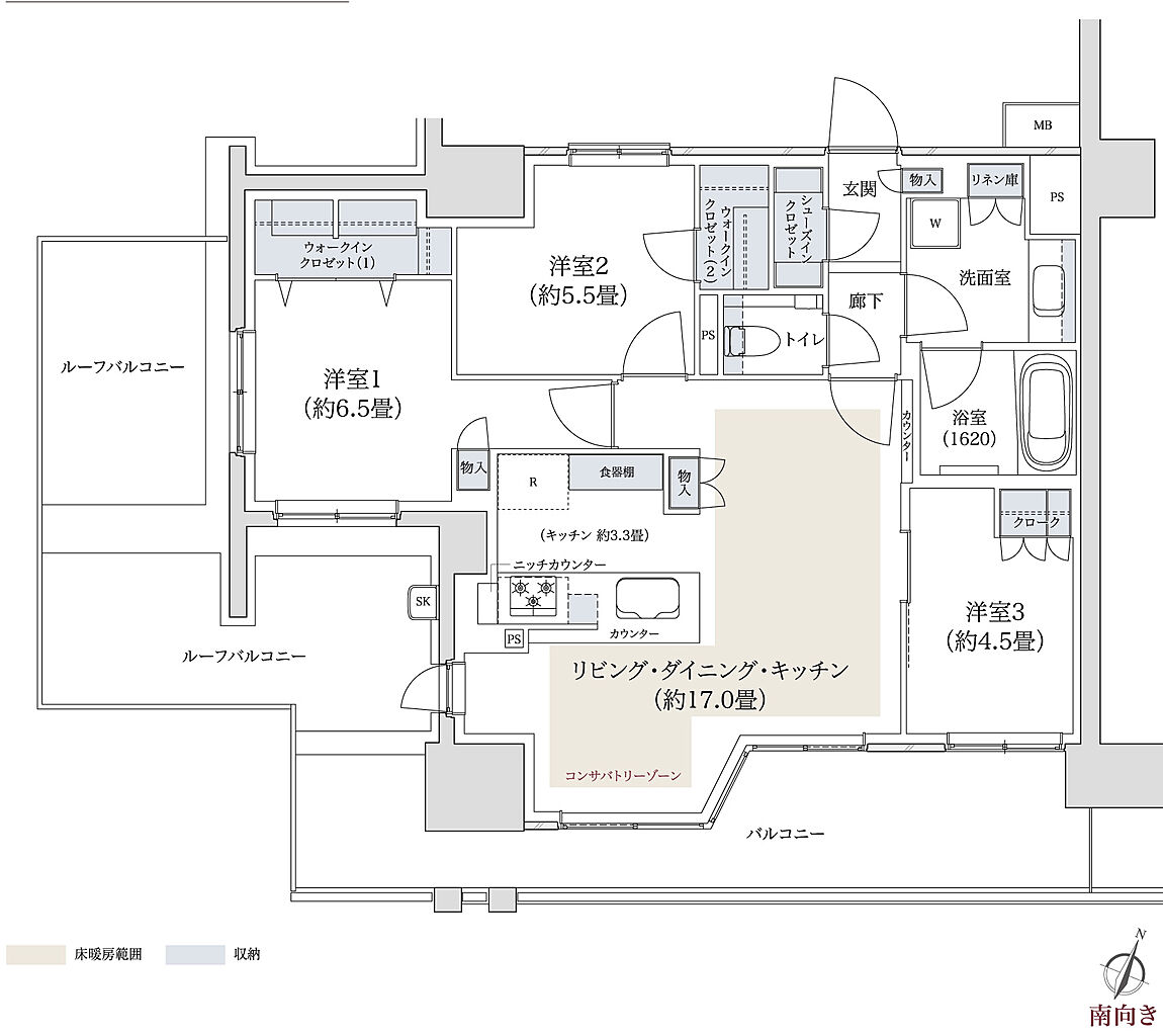 パークホームズ湘南茅ヶ崎 間取り G-1