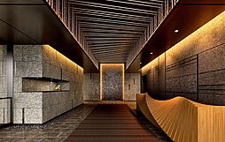 [ザ ホール完成予想CG] 悠久の時を思わせる、天然石オニキスを加工したアートが迎える風除室。その先には、川越の名産品・機織りをイメージしたワイヤーアートが彩る迎賓空間「THE HALL」が広が...