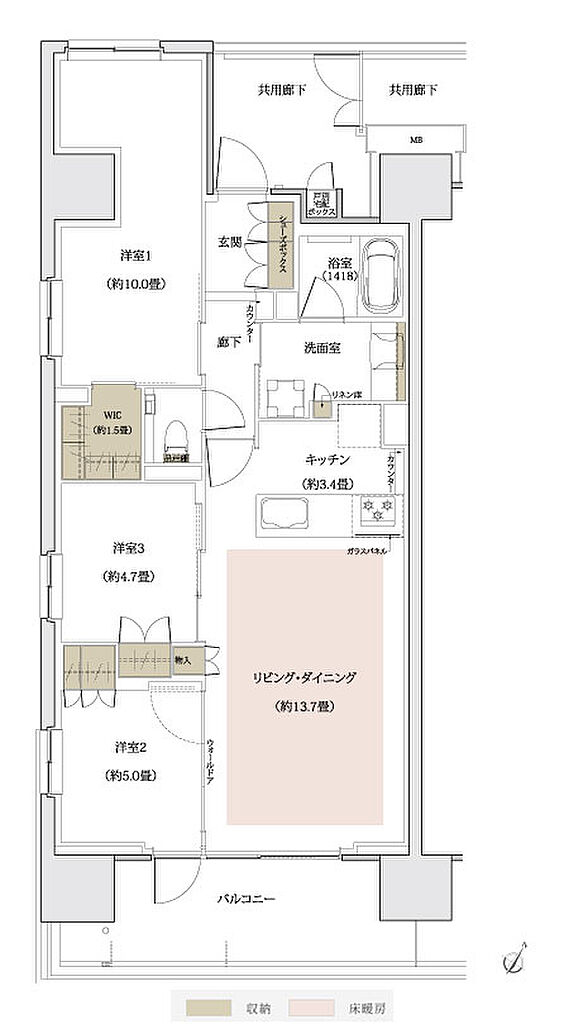 ザ・パークハウス 川越フロント 間取り M