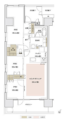 ザ・パークハウス 川越フロント 間取り M