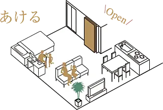 ザ・パークハウス 船橋レジデンス 空間を自在に可変できるウォールドア住戸を豊富に採用