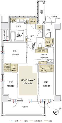 ザ・パークハウス 文京白山レジデンス 間取り L