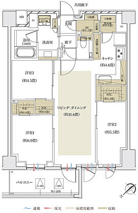 ザ・パークハウス 文京白山レジデンス 間取り M