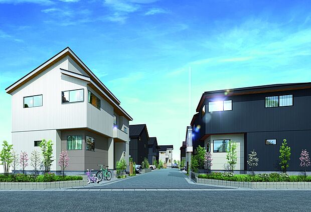【街並完成予想図】
全7棟のZEH水準省エネ住宅が誕生。西武池袋線「東久留米」駅まで徒歩18分の立地です。閑静な住宅地に位置し、落ち着いた環境で、穏やかな暮らしが叶います。