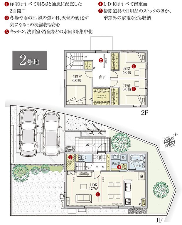 間取・外構植栽図は設計図書を基に描き起こしたもので実際とは多少異なる場合があります。 家具・家電・備品・車・自転車等は価格に含まれません。