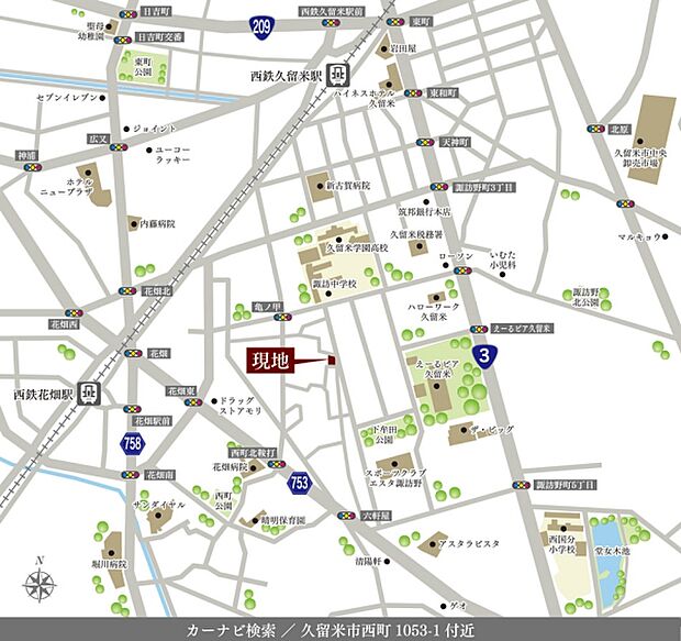 コメ付近案内図