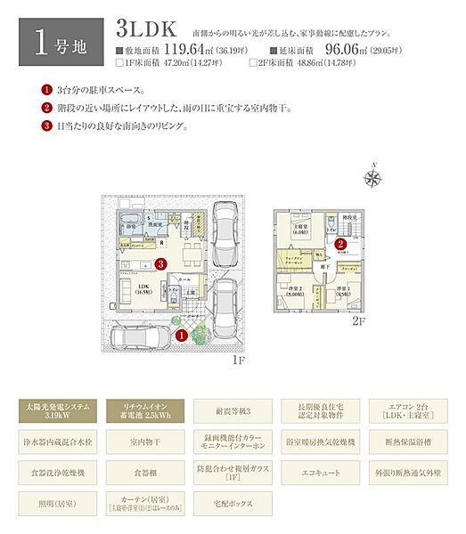 間取・外構植栽図は設計図書を基に描き起こしたもので実際とは多少異なる場合があります。 家具・家電・備品・車・自転車等は価格に含まれません。