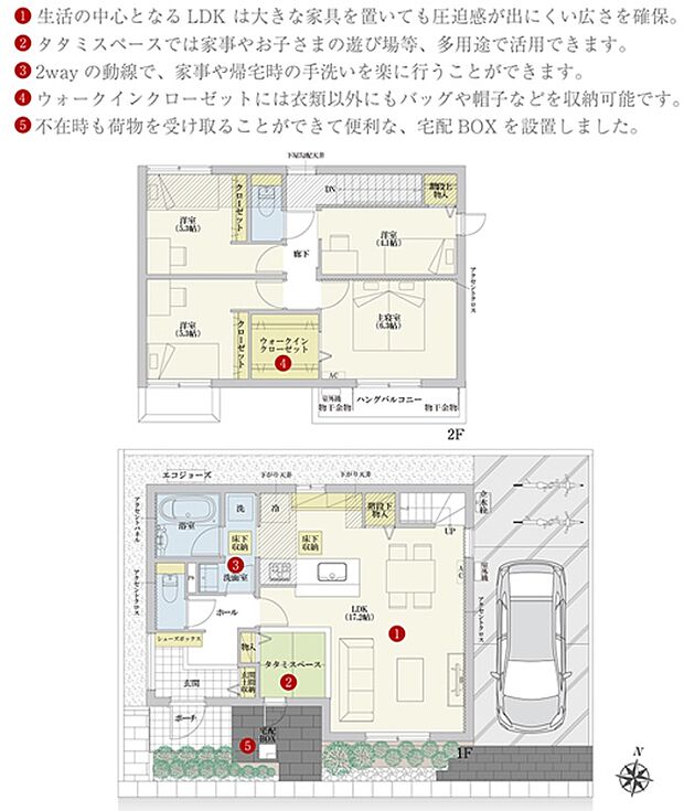 [1号地　プラン図]間取・外構植栽図は設計図書を基に描き起こしたもので実際とは多少異なる場合があります。 家具・家電・備品・車・自転車等は価格に含まれません。