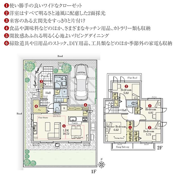 6号地プラン図※間取・外構植栽図は設計図書を基に描き起こしたもので実際とは多少異なる場合があります。家具・家電・備品・車・自転車等は価格に含まれません。