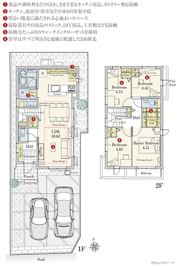 ［1号地プラン図］※設計図書を基に描き起こしたもので実際とは多少異なる場合があります。車・家具・家電・備品等は販売価格に含まれません。