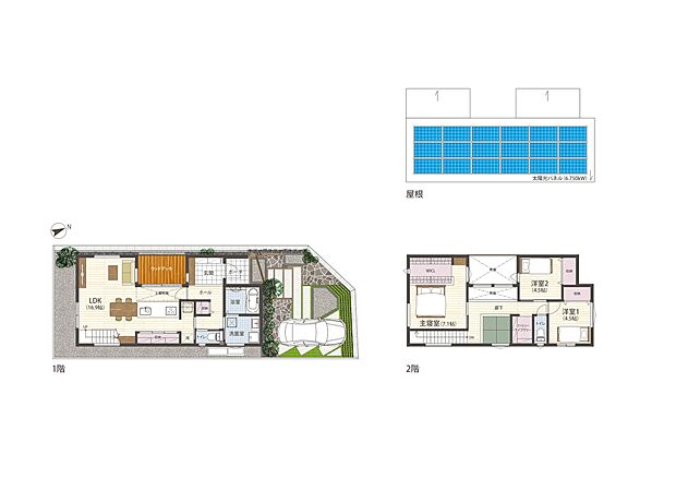 【31坪の中庭のあるお家】分譲地内にあるリアルサイズのお家です。回遊動線で快適に生活していただけます。実際にご覧いただけます♪