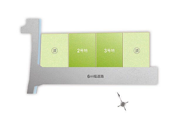 【全体区画図】全戸南向きで日当たり良好!