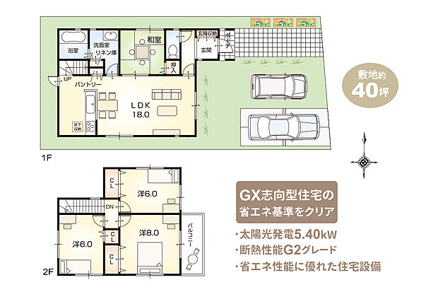 3号地 自由設計プラン例(注文家創り)建物面積96.05m2