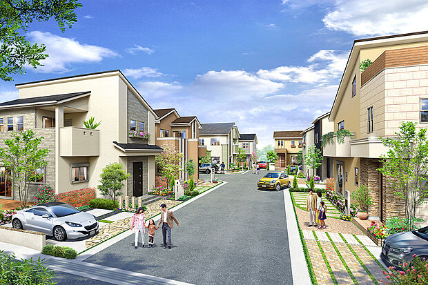 【街並みイメージ】総8区画の新街区!生活施設も間近にそろう、暮らしやすい街です。
