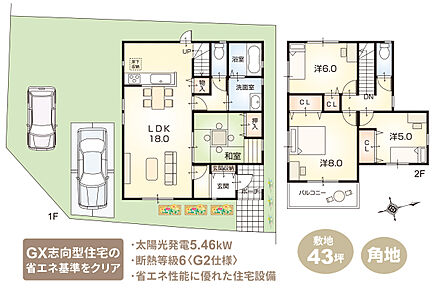 【ZEH仕様 + G2グレード仕様付】（外構工事付、消費税込） 