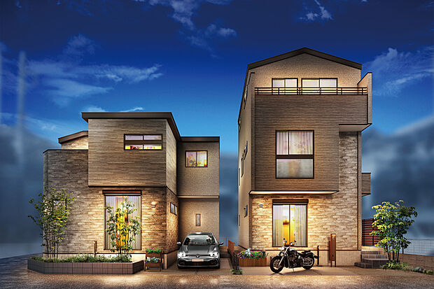 【石目の重厚感が街に映えるファサード】
石目調を基調としたシックな外観が、落ち着きと品格を演出。モノトーンでまとめた邸別デザインが街並みに美しいリズムを生み、統一感のある洗練された景観を形成します。