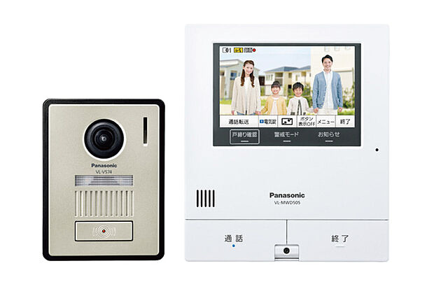 【【Panasonic/外でもドアホン】】外出先からも来客対応ができる、使いやすく便利なドアホン。モニター親機は約5型ワイドタッチパネルを採用しています。※専用アプリのダウンロードと、インターネット環境が必要です。※写真はイメージです。