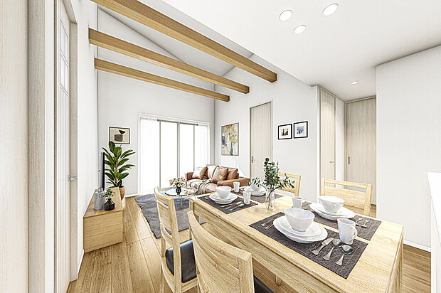 【HAPPY METER 平屋施工例イメージパース】
2~3人家族にぴったりな、コンパクトながら快適性を追求した平屋プラン。