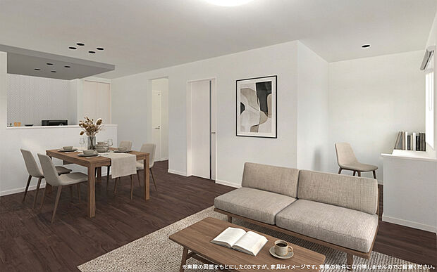 【1号棟　LDK　イメージパース】
※画像は設計図面を基に作成したイメージです。