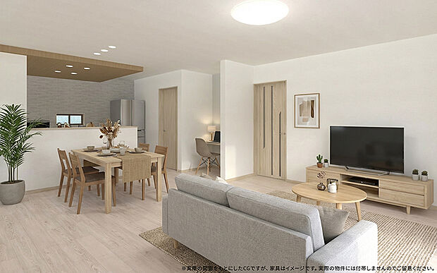 【2号棟　LDK　イメージパース】
※画像は設計図面を基に作成したイメージです。