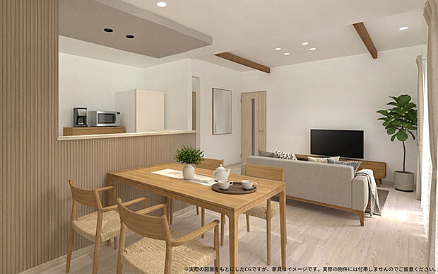 【3号棟LDK　イメージパース】
※画像は設計図面を基に作成したイメージです。