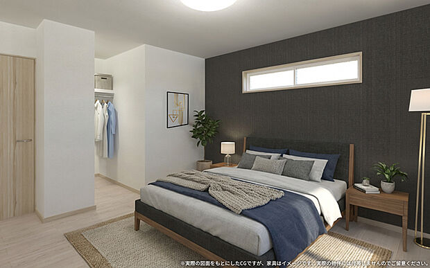 【3号棟主寝室　イメージパース】
※画像は設計図面を基に作成したイメージです。