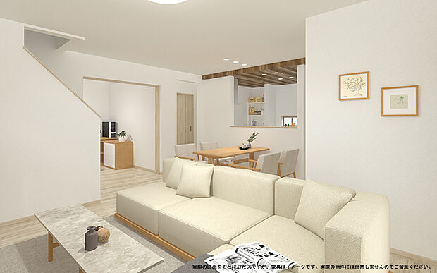 【1号棟　LDK　イメージパース】
※画像は設計図面を基に作成したイメージです。