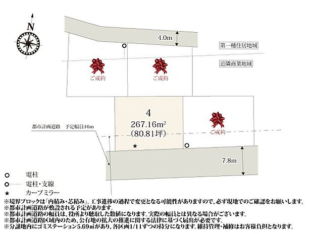 79坪~80坪のゆとりのある敷地が魅力的な分譲地です。お庭でガーデニングやBBQが楽しめそうですね。
