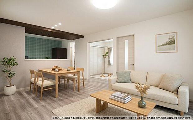 【LDK イメージパース】 ※画像は設計図面を基に作成したイメージです。