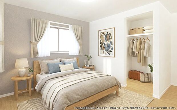 【主寝室 イメージパース】 ※画像は設計図面を基に作成したイメージです。