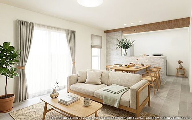※パースは設計図面を基にした完成予想図です。※家具はイメージです。
