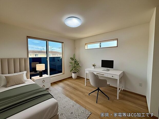 【洋室 CG家具設置イメージ】 ※画像内に含まれる家具家電はCGで作成されたイメージです。実際の物件には付帯しません。