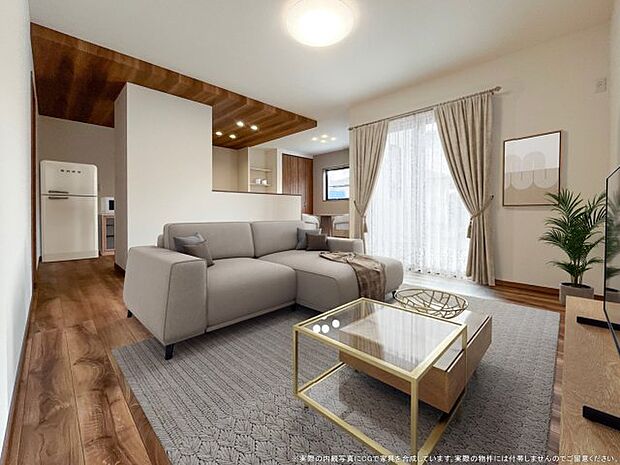 【LDK CG家具設置イメージ】 ※画像に含まれる家具家電はCGで作成したイメージです。実際の物件には付帯しません。