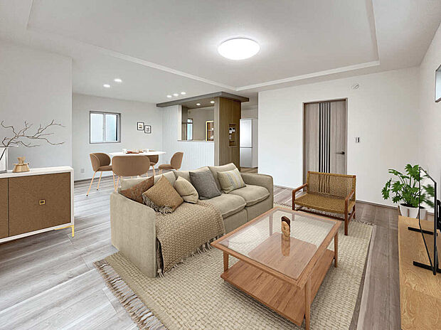 【【4号棟 LDK】】※画像にある家具家電はCGで作成したイメージです。実際の物件には付帯致しません。