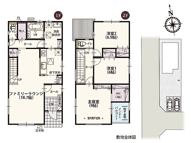 【3LDK+WIC】18.7帖のファミリーラウンジは広々!階段やリビング収納、水回りも集中しているため、家事と家族団らんを両立できるスムーズな生活動線が魅力です♪