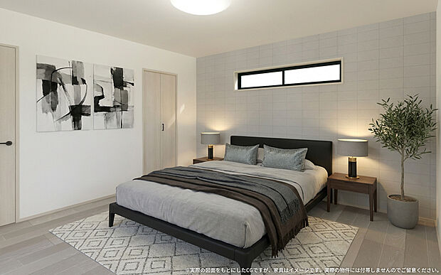 【【1号棟　主寝室イメージパース】】※画像は設計図面を基に作成したイメージです。